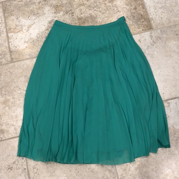 ASOS Green Pleated Midi Skirt - Picture 3 of 8